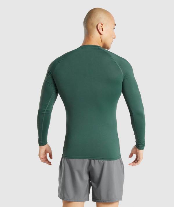 Panske Mikiny Gymshark Element Baselayer Long Sleeve Tmavo Zelene | FO5237894